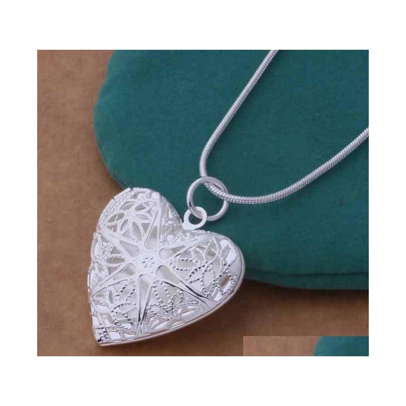 24Pcs Mix 12 Styles 925 Silver Plated Heart And Pendant Necklace Fashion Jewelry Valentines Gift Photo Locket Ne51 Vsyxb