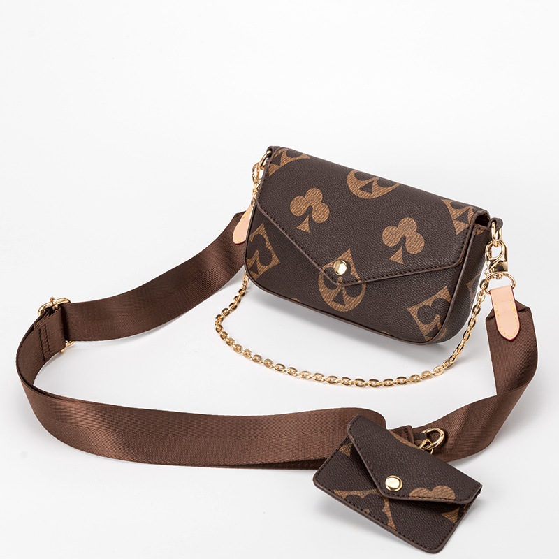 Poker pattern Foreign trade #686798 cross-border new two-piece set one shoulder messenger chain small square bag retro big flower broadband two-in-one envelope bags, Black poker pattern
Poker pattern Foreign trade #686798 cross-border new two-piece set one shoulder messenger chain small square bag retro big flower broadband two-in-one envelope bags, Black poker pattern