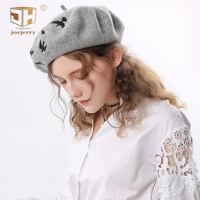 Wool Beret Female Embroidery Birds Cute Berets Caps For Women French Painter Hat Fashion, Blackberet
Wool Beret Female Embroidery Birds Cute Berets Caps For Women French Painter Hat Fashion, Blackberet