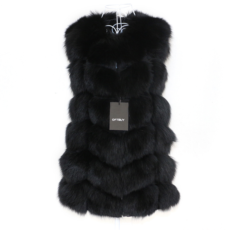 OFTBUY Spring Real Fox Fur Vest Women Sleeveless Winter Jacket Gilet Natural Fur Coat Bodywarmer Waistcoat Thick Warm Streetwear 201103