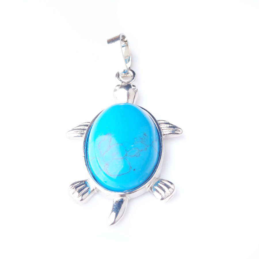 WOJIAER Natural Tigers Eye Agate Stone Tiny Turtle Pendants Necklaces Reiki Lucky Animal Sea Charm Jewelry for Women BE910