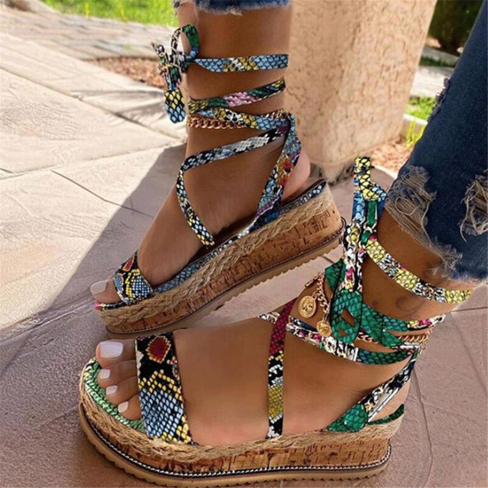 New with Thick Soles Cobra Print Big-fashion Casual Women's High-heeled Sandals D3ec, 122-05
New with Thick Soles Cobra Print Big-fashion Casual Women's High-heeled Sandals D3ec, 122-05