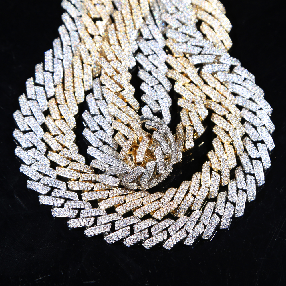Hiphop Bling 5A Cubic Zirconia 12mm Width Cuban Link Chain Baguette Cz Paved 26 Alphabet Initial Charm Diy Name Choker Necklace