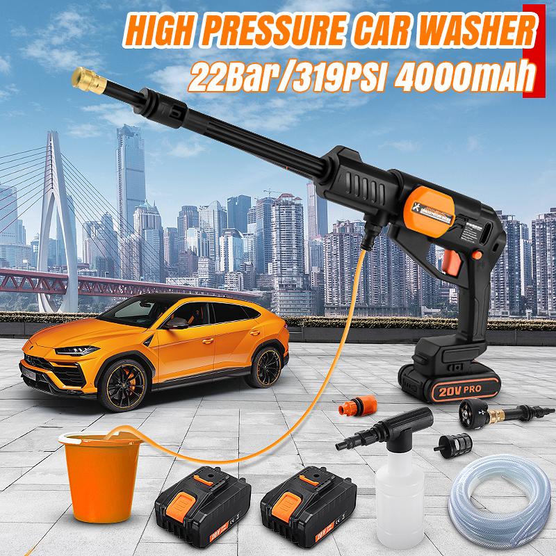 22Bar/319PSI Portable High Pressure Wireless Electric High Power Car Washing Guns Machine 0-4000mAh Rechargable Washing Pump
22Bar/319PSI Portable High Pressure Wireless Electric High Power Car Washing Guns Machine 0-4000mAh Rechargable Washing Pump