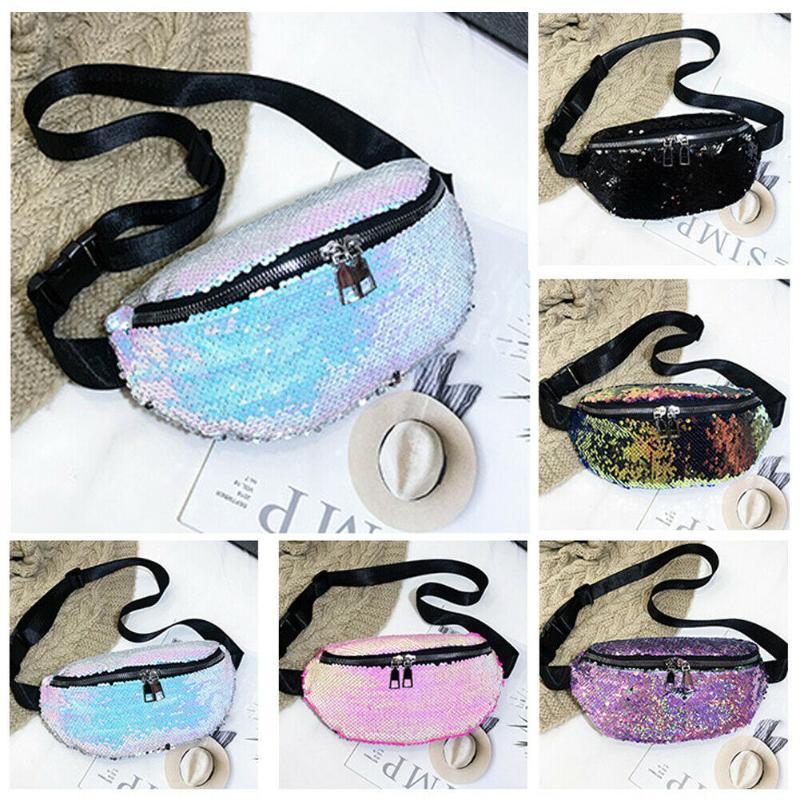 Fashion Women Waist Pack Adjustable Rainbow Sequin Belt Bag Pouch Travel Hip Bum Bag Small Purse New, Black
Fashion Women Waist Pack Adjustable Rainbow Sequin Belt Bag Pouch Travel Hip Bum Bag Small Purse New, Black