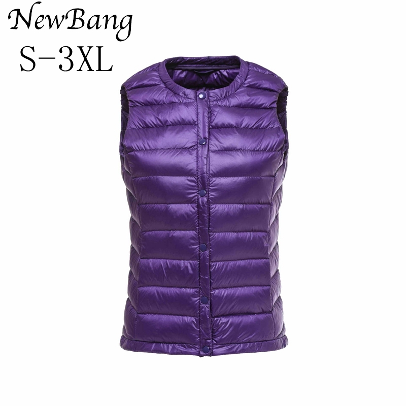 NewBang Brand Ultra Light Down Vest Women Portable Single Breasted Lightweigt Sleeveless Winter Warm Round Collar Waistcoat 210204, Blue1
NewBang Brand Ultra Light Down Vest Women Portable Single Breasted Lightweigt Sleeveless Winter Warm Round Collar Waistcoat 210204, Blue1