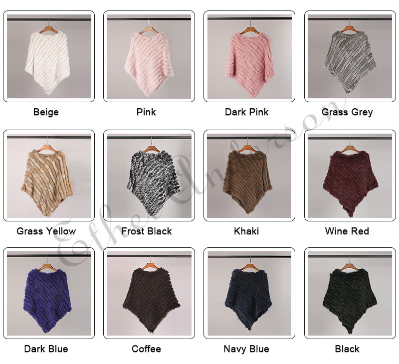 ETHEL ANDERSON Real Fur Knitted Rabbit Fur Poncho Vest Vest Fashion Wrap Coat Vtg Shawl Lady Natural Fur Wedding Party Wholesale T200319