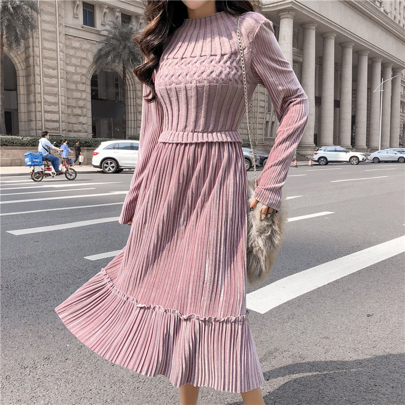 2021 Fall Winter Female Clothes New Fashionable Knitted Around the Neck Long Sleeve High Midi Waist Dress QXI7, Apricot
2021 Fall Winter Female Clothes New Fashionable Knitted Around the Neck Long Sleeve High Midi Waist Dress QXI7, Apricot