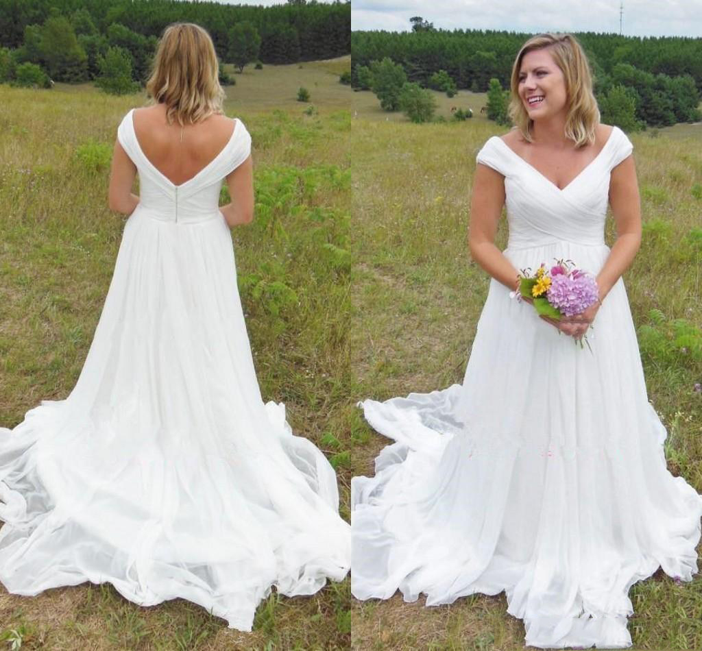 Custom Made Off Shoulder Chiffon Plus Size Wedding Dresses 2021 with Ruffles Sweep Train Backless A Line Wedding Bridal Gowns, White
Custom Made Off Shoulder Chiffon Plus Size Wedding Dresses 2021 with Ruffles Sweep Train Backless A Line Wedding Bridal Gowns, White