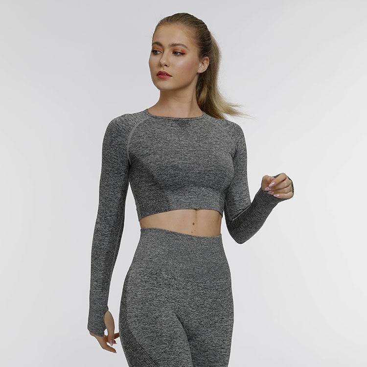 Seamlesswomen' Yoga Shirt Long Sleeve Solid Color Breathable Sexy Tight Crop Top Nylon Fitness Sportswear Yoga Wear Femme 2021, Black
Seamlesswomen' Yoga Shirt Long Sleeve Solid Color Breathable Sexy Tight Crop Top Nylon Fitness Sportswear Yoga Wear Femme 2021, Black