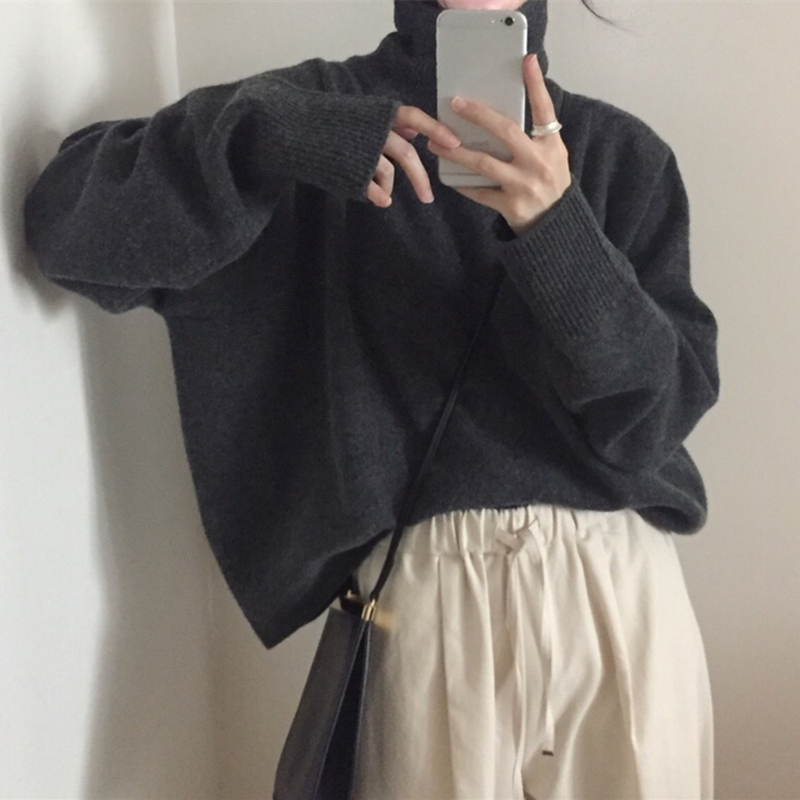 Colorfaith New Women's Autumn Winter Korean Style Knitwear Turtleneck Warm Pullover Solid Minimalist Elegant Sweater SW7276 201023