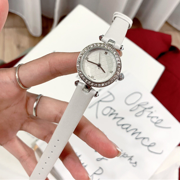 Best Hot sell Fashion women Watch Quartz Nice Luxury lady Watch casual high quality luxury Wristwatches diamond design Japan movement, Brown white
