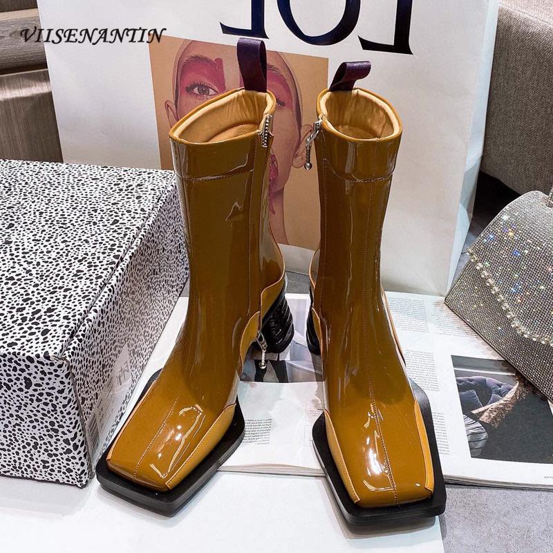 Women's Retro Square Toe 2021 New Side Zipper Genuine Leather Boots Fashion Thick Heel Thinner Mid-tube Boots All-match1, Yellow
Women's Retro Square Toe 2021 New Side Zipper Genuine Leather Boots Fashion Thick Heel Thinner Mid-tube Boots All-match1, Yellow