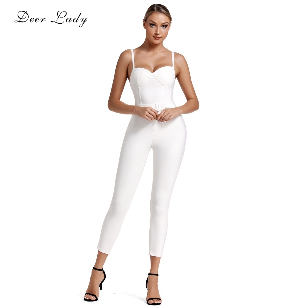 Deer Lady Deer Lady 2019 Bandage Jumpsuit Summer Women Strappy White Bandage Jumpsuit Bodycon One Piece Sexy Jumpsuit Clubwear T200704, Beige 
Deer Lady Deer Lady 2019 Bandage Jumpsuit Summer Women Strappy White Bandage Jumpsuit Bodycon One Piece Sexy Jumpsuit Clubwear T200704, Beige