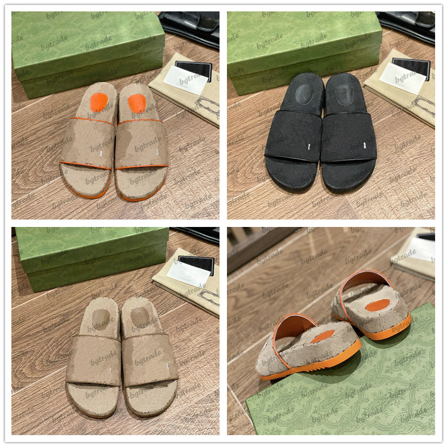 Beige Orange Womens Designer Canvas Slippers Mens Luxurys Two Brands Web Embroidery Slide Sandals Rubber sole
Beige Orange Womens Designer Canvas Slippers Mens Luxurys Two Brands Web Embroidery Slide Sandals Rubber sole