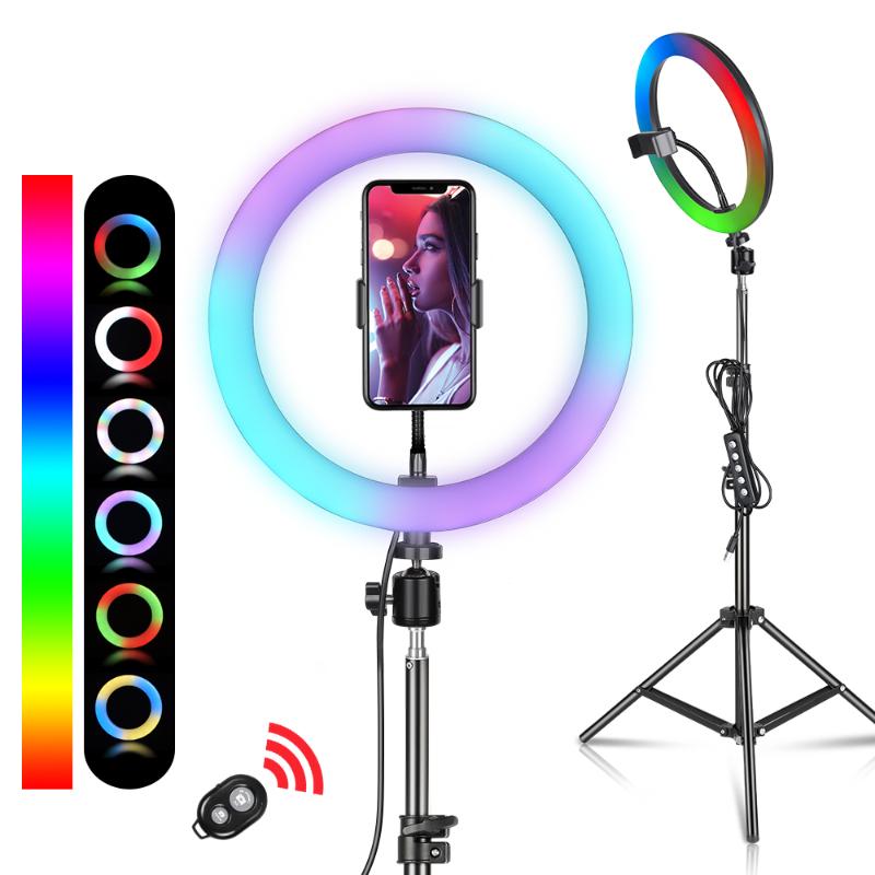 6/10/12Inch RGB LED Ring Light Selfie Ring Lamp 15 Colors 3 Model With Tripod Stand USB Plug For YouTube Live Makeup Photography
6/10/12Inch RGB LED Ring Light Selfie Ring Lamp 15 Colors 3 Model With Tripod Stand USB Plug For YouTube Live Makeup Photography