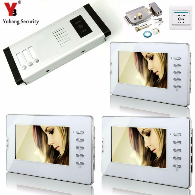 Video Door Phones Yobang Security Electric Lock 7inch Intercom Apartment Flats Doorbell System For 3 IR Camera1
Video Door Phones Yobang Security Electric Lock 7inch Intercom Apartment Flats Doorbell System For 3 IR Camera1