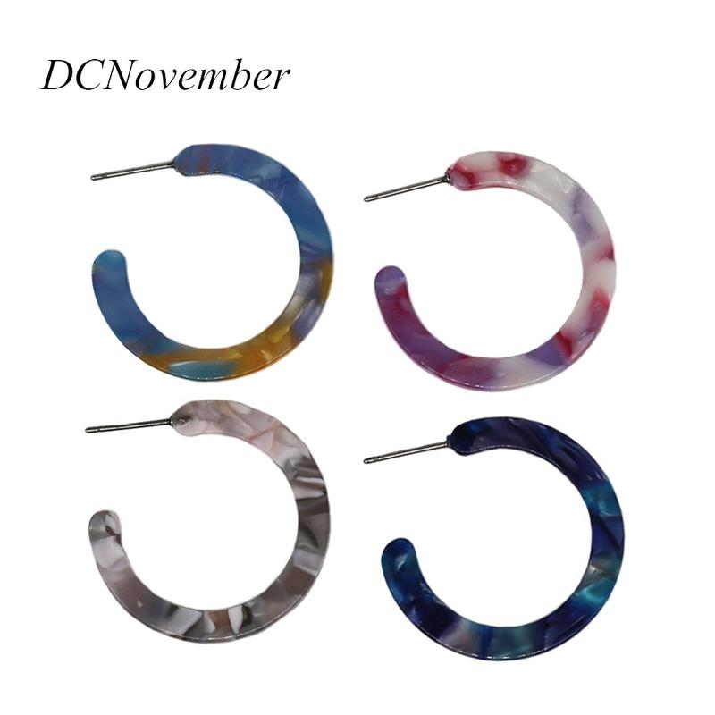 Stud Trendy Style Earings Simple C Shape Color Mixing Acetate Resin Earrings Material Women Elegant Design
Stud Trendy Style Earings Simple C Shape Color Mixing Acetate Resin Earrings Material Women Elegant Design