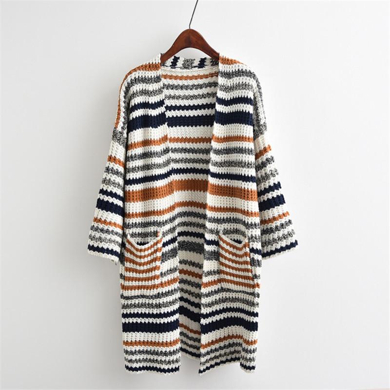 Vintage Multicolor Striped Pattern Long Thick Loose Sweaters Striped Textured Knit Longline Cardigan Sweater Ourwear Tops, Khaki
Vintage Multicolor Striped Pattern Long Thick Loose Sweaters Striped Textured Knit Longline Cardigan Sweater Ourwear Tops, Khaki