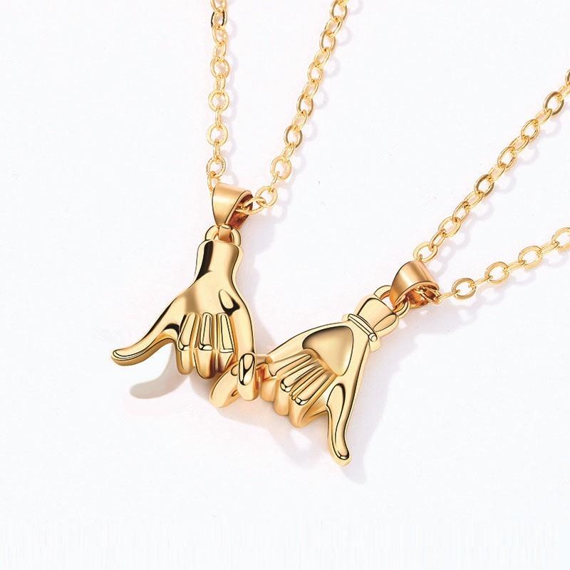 Pendant Necklaces 2Pcs Hold Hand Couple Necklace Pinky Promise Pull Hook Chain For Friend Couples Jewelry Party Gifts, Silver
Pendant Necklaces 2Pcs Hold Hand Couple Necklace Pinky Promise Pull Hook Chain For Friend Couples Jewelry Party Gifts, Silver