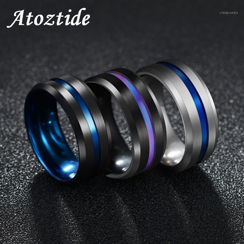 Atoztide 8MM Black Wedding Band Plated Stainless Steel Grooved Inlay Men Women Ring Blue Comfort Fit Beveled Male Jewelry, Silver
Atoztide 8MM Black Wedding Band Plated Stainless Steel Grooved Inlay Men Women Ring Blue Comfort Fit Beveled Male Jewelry, Silver
