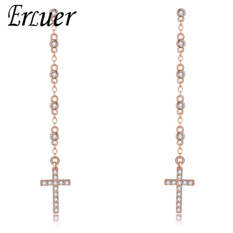 Dangle & Chandelier ERLUER Cross Long Pnedant Earrings For Women Girls Rreligious Western Style Cubic Zircon Charm Drop Earring Jewelry Part
Dangle & Chandelier ERLUER Cross Long Pnedant Earrings For Women Girls Rreligious Western Style Cubic Zircon Charm Drop Earring Jewelry Part
