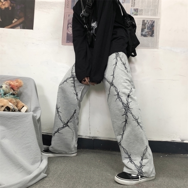 Harajuku Retro Women Pants Thorns Printed Elastic Waist Loose Wide Leg Pants Fashion Streetwear Grunge Dark Casual Pants Unisex 201228, 15
Harajuku Retro Women Pants Thorns Printed Elastic Waist Loose Wide Leg Pants Fashion Streetwear Grunge Dark Casual Pants Unisex 201228, 15