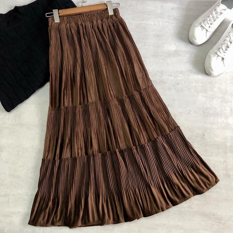 2020 Autumn & Winter New Women High Waist Slim Thick Suede Pleated Skirt Thin A-line Cake Skirt Solid Long Free Shipping, Dark grey
2020 Autumn & Winter New Women High Waist Slim Thick Suede Pleated Skirt Thin A-line Cake Skirt Solid Long Free Shipping, Dark grey