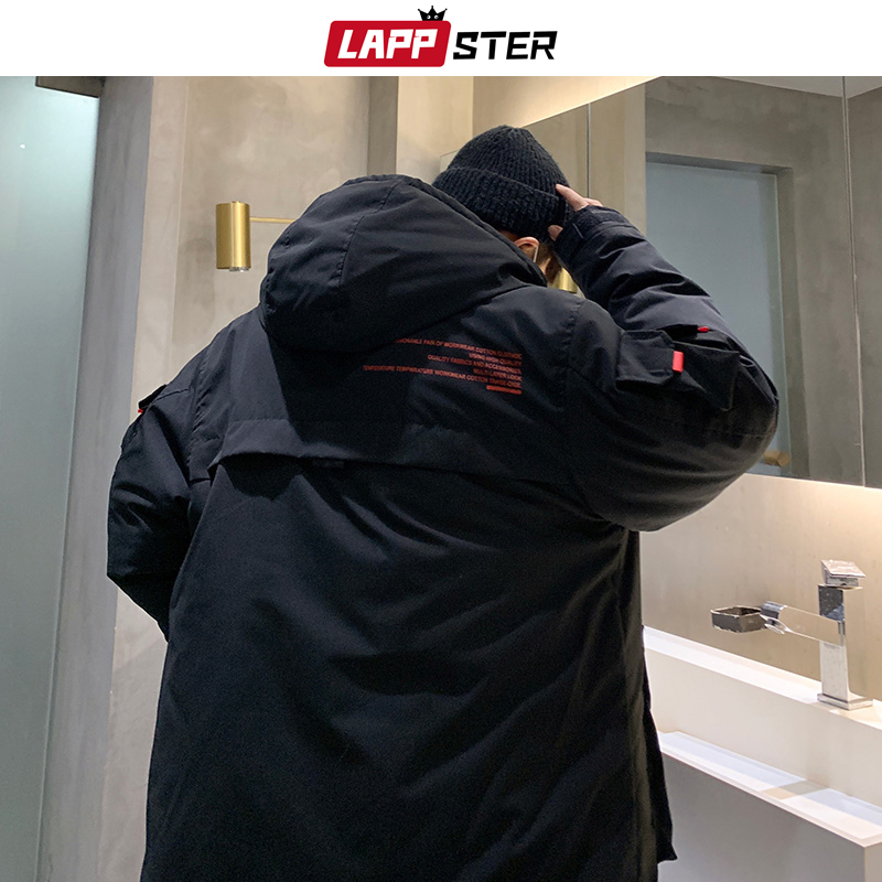 LAPPSTER Men Streetwear Winter Jacket Black Mens Harajuku Overcoat Cargo Jackets Parka Korean Casual Autumn Coats Plus Size 201023