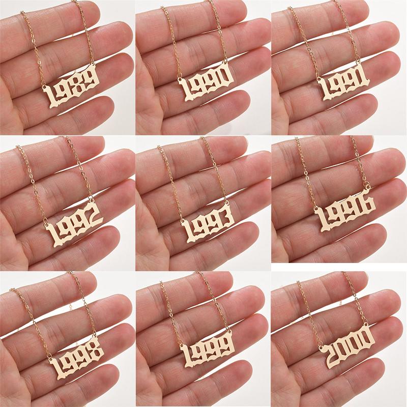 Stainless Steel Year Number Custom Necklaces Pendants For Women Men Long Chain Male Female Necklace 1980 1989 Fashion Jewelry
Stainless Steel Year Number Custom Necklaces Pendants For Women Men Long Chain Male Female Necklace 1980 1989 Fashion Jewelry