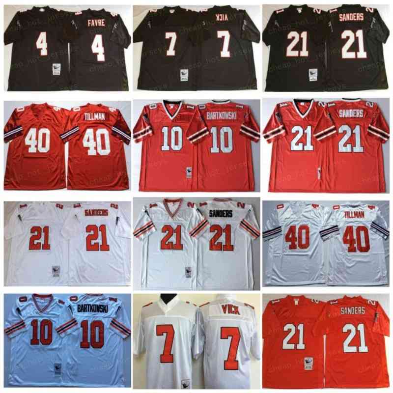 Football 7 Michael Vick Jerseys 4 Brett Favre 21 Deion Sanders 10 Steve Bartkowski Pat Tillman Red Black White Stitch Men Vintage New
Football 7 Michael Vick Jerseys 4 Brett Favre 21 Deion Sanders 10 Steve Bartkowski Pat Tillman Red Black White Stitch Men Vintage New