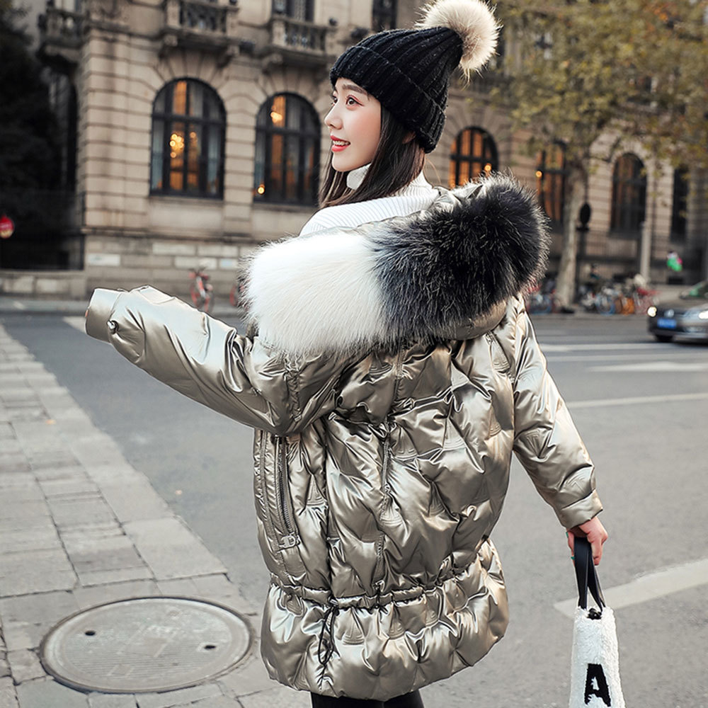 PinkyIsBlack Fashion Winter Coat Jacket Women's Hooded Warm Parkas High Quality Glossy Female Long Winter Collection Jacket 201125