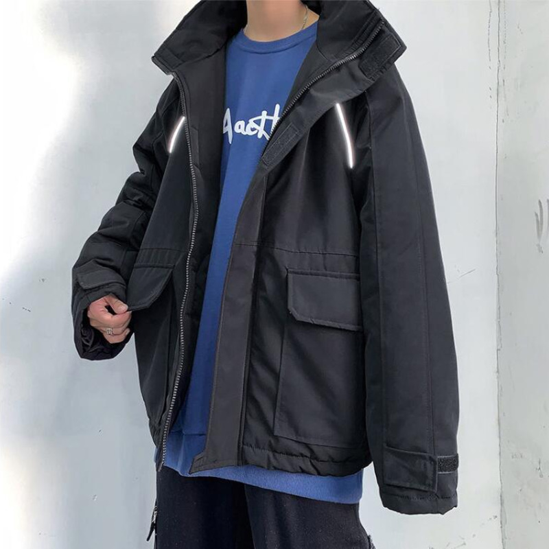 Winter Reflective Jacket Men's Parka Warm Fashion Casual Hooded Coat Men Streetwear Wild Loose Korean Short Coat Mens Clothes, Black
Winter Reflective Jacket Men's Parka Warm Fashion Casual Hooded Coat Men Streetwear Wild Loose Korean Short Coat Mens Clothes, Black