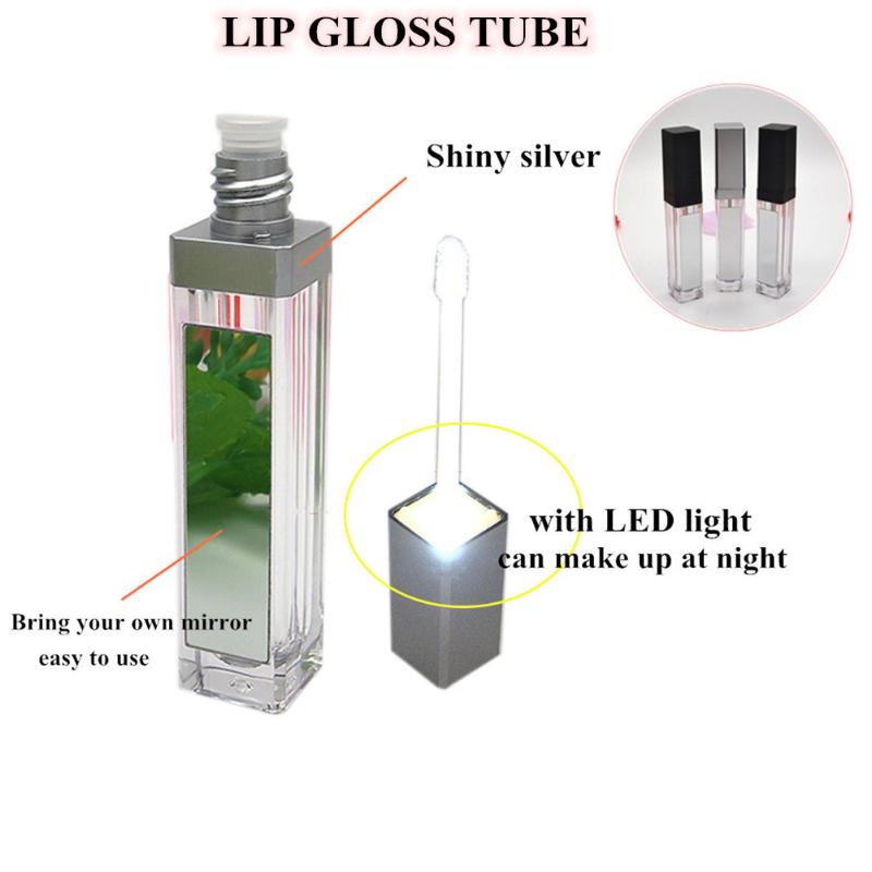 7ml Square Lipgloss Tube Silver Lip Glaze Tube With Mirror Acrylic lip glazz bottle with LED Light Packaging bulk wholesale
7ml Square Lipgloss Tube Silver Lip Glaze Tube With Mirror Acrylic lip glazz bottle with LED Light Packaging bulk wholesale