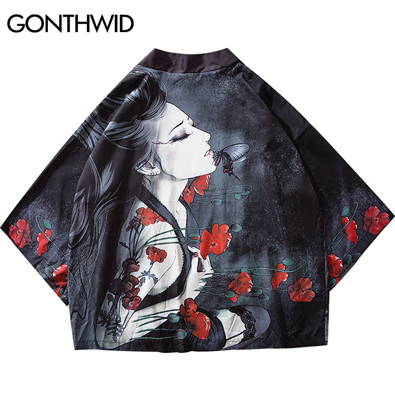 Japanese Style Girl Flowers Butterfly Print Kimono Cardigan Haori Jackets Harajuku Casual Open Front Coats Streetwear, Kg-1
Japanese Style Girl Flowers Butterfly Print Kimono Cardigan Haori Jackets Harajuku Casual Open Front Coats Streetwear, Kg-1