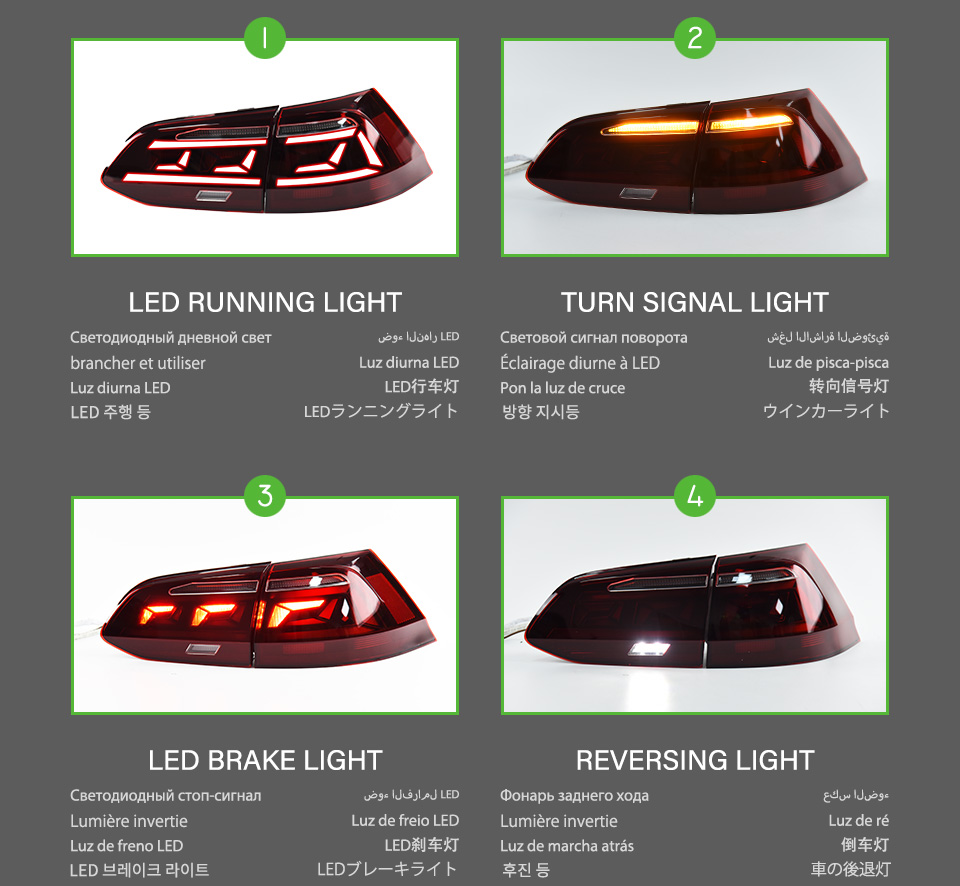 Car Styling Rear Fog Brake Turn Signal Lights For VW Golf 7 Variant LED Tail Light 2013-20 DRL Golf 7.5 Sport Automobile Accessories