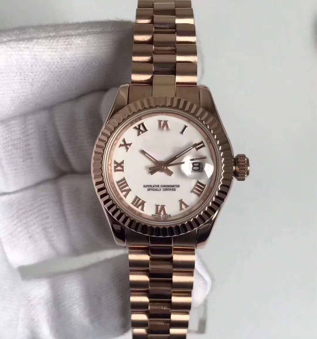 Hot high quality 26mm Date womens watch 18k gold Stainless Steel bracelet Mechanical Automatic Watches Ladies dress wristwatch free delivery, Slivery;brown
Hot high quality 26mm Date womens watch 18k gold Stainless Steel bracelet Mechanical Automatic Watches Ladies dress wristwatch free delivery, Slivery;brown