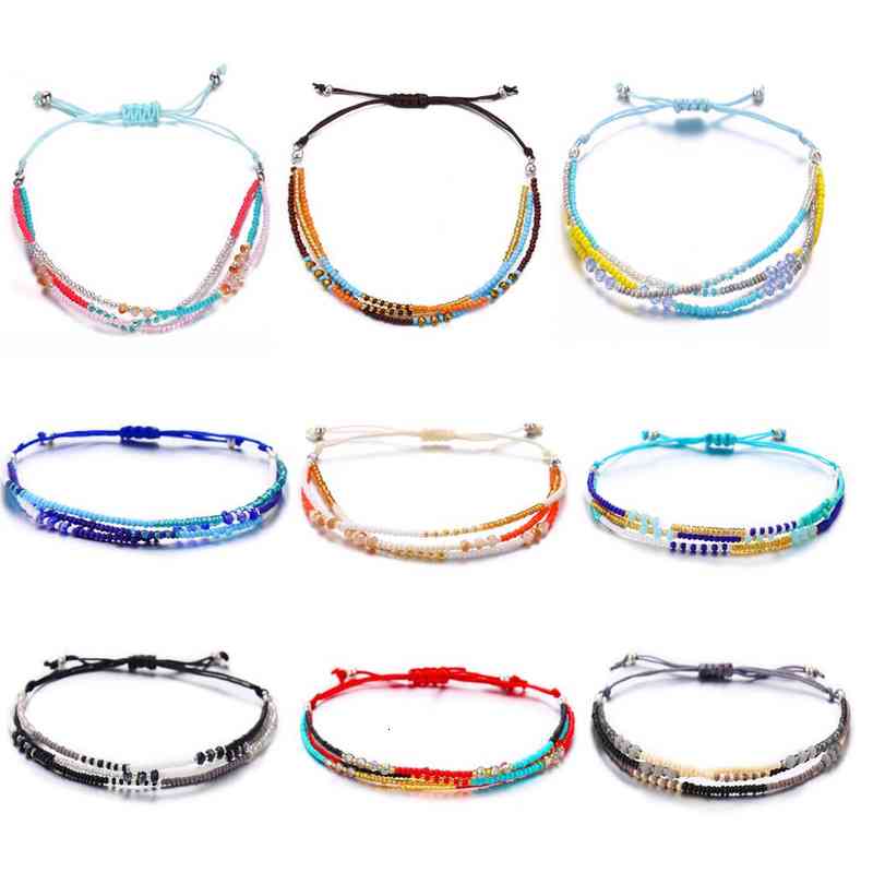 Bohemian Handmade Seed Bead Elastic Bracelet Fashion Design Frirendship Women Gift Party Accessories