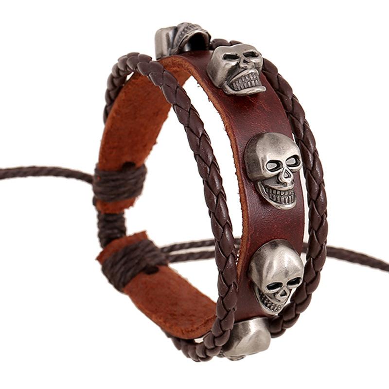 Charm Bracelets 2021 Design, Fashionable Men's Vintage Leather Bracelet, Woven Skull Neutral Accessories, Casual Gifts
Charm Bracelets 2021 Design, Fashionable Men's Vintage Leather Bracelet, Woven Skull Neutral Accessories, Casual Gifts