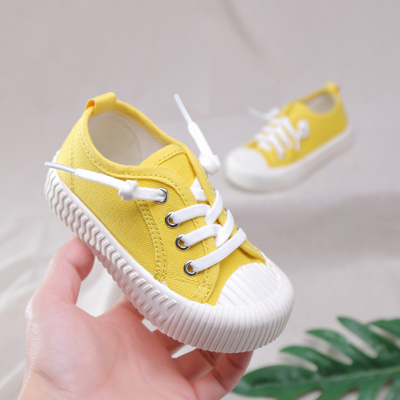 Autumn New Trend Candy Color Kids Shoes Boys Sneakers Easy Slip On Shallow Little Girls Kids with Elastic Band