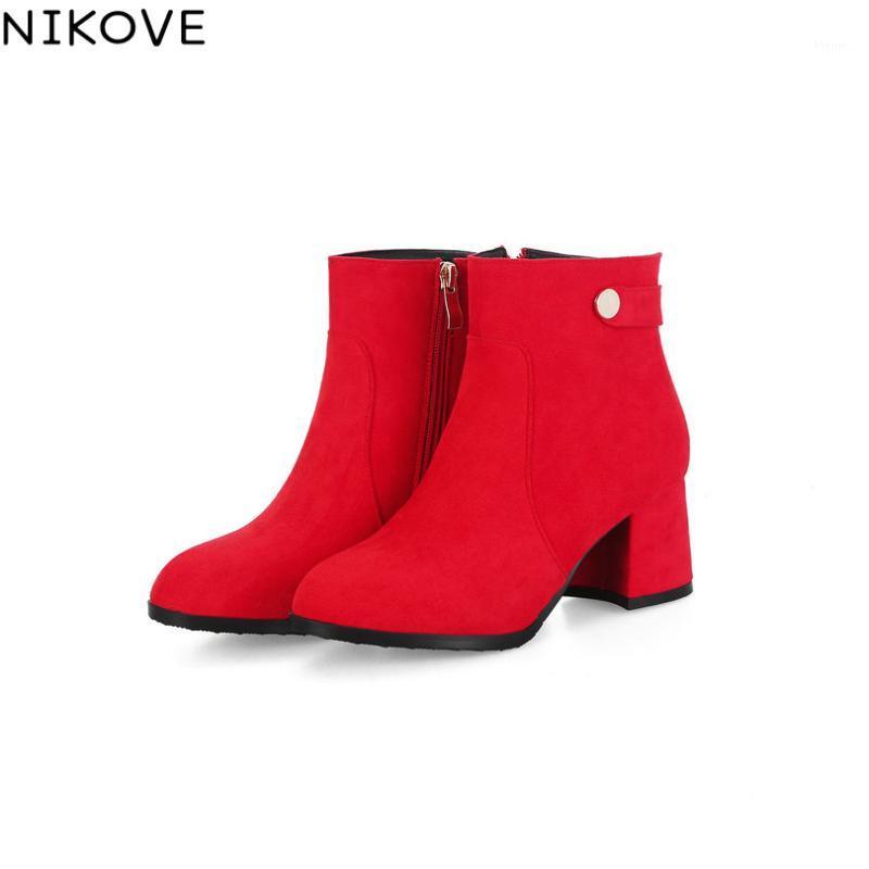 NIKOVE 2020 Fashion Women Black Red Ankle Boots Flock Round Toe Boots For Girls Platform Zipper All Match Winter BootsSize 33-431
NIKOVE 2020 Fashion Women Black Red Ankle Boots Flock Round Toe Boots For Girls Platform Zipper All Match Winter BootsSize 33-431