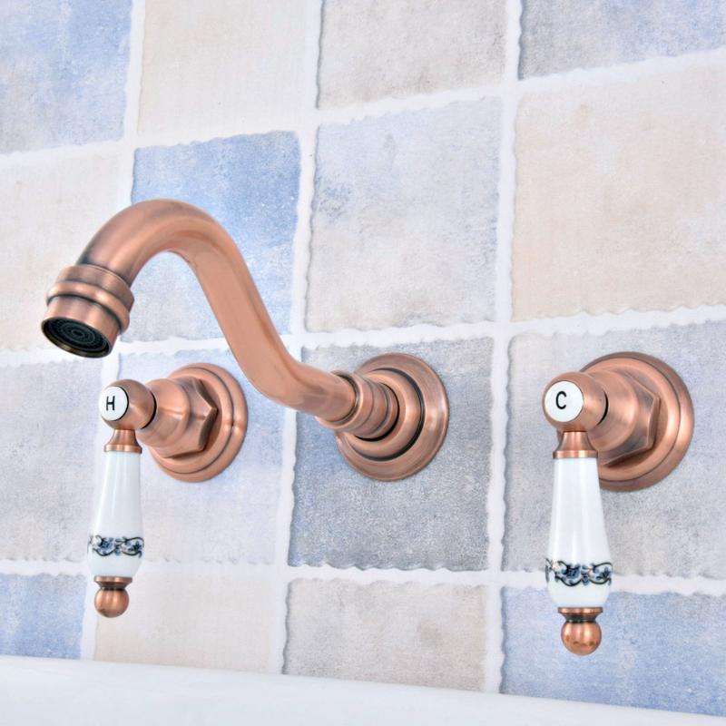 Antique Red Copper Brass Widespread Wall-Mounted Tub 3 Holes Dual Ceramic Handles Bathroom Tub Sink Faucet Mixer Tap asf523
Antique Red Copper Brass Widespread Wall-Mounted Tub 3 Holes Dual Ceramic Handles Bathroom Tub Sink Faucet Mixer Tap asf523