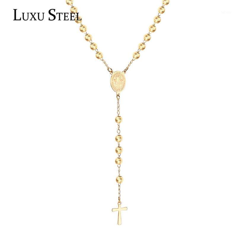 LUXUSTEEL Gold/Silver Beaded Cross Necklace Stainless Steel Length 52cm+7cm Rosary Christian Catholic Religious Jewelry1
LUXUSTEEL Gold/Silver Beaded Cross Necklace Stainless Steel Length 52cm+7cm Rosary Christian Catholic Religious Jewelry1