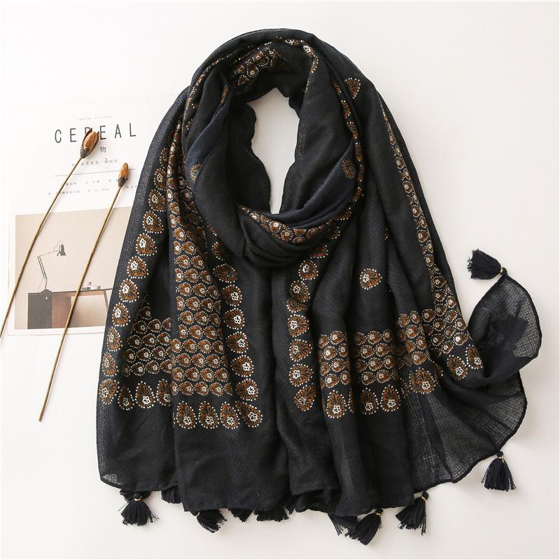 Scarves 2021 Vintage Flower Print Tassel Scarf And Shawls Women Long Soft Floral Silver Foil Wrap Hijab
Scarves 2021 Vintage Flower Print Tassel Scarf And Shawls Women Long Soft Floral Silver Foil Wrap Hijab