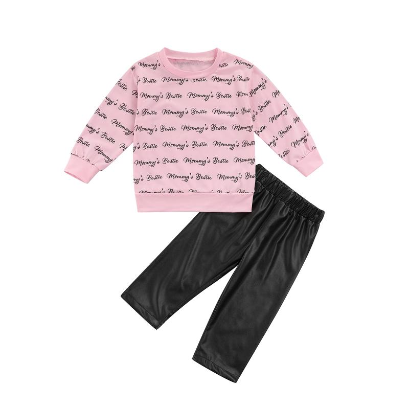 Clothing Sets Est Fashion Children Baby Girl Clothes Letter Printed Long Sleeve Pullover Tops Leather Pants 2Pcs Outfits, White
Clothing Sets Est Fashion Children Baby Girl Clothes Letter Printed Long Sleeve Pullover Tops Leather Pants 2Pcs Outfits, White