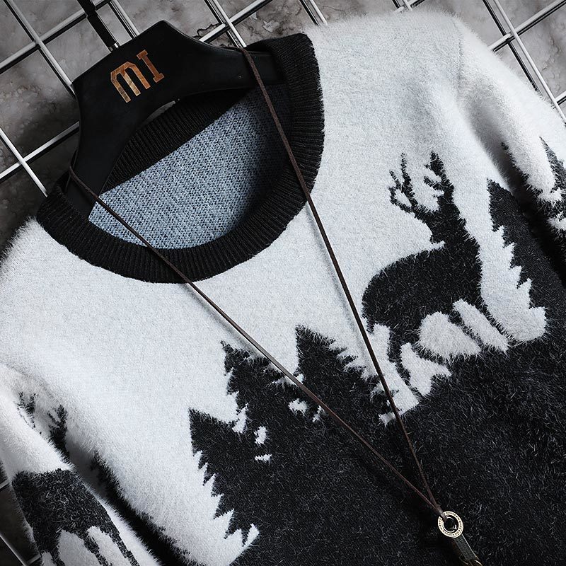 new men's sweater hot style trendy sweater Christmas theme men's loose sweater handsome men's clothing multicolor optional 201022