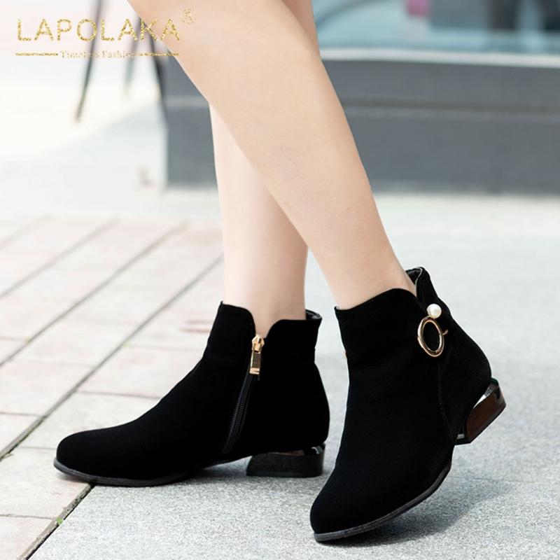Lapolaka Brand New Design Comfy Shoes Ladies Boots Female Chunky Low Heels Metal Decoration Spring Leisure Boots Woman Shoes, Black add fur
Lapolaka Brand New Design Comfy Shoes Ladies Boots Female Chunky Low Heels Metal Decoration Spring Leisure Boots Woman Shoes, Black add fur