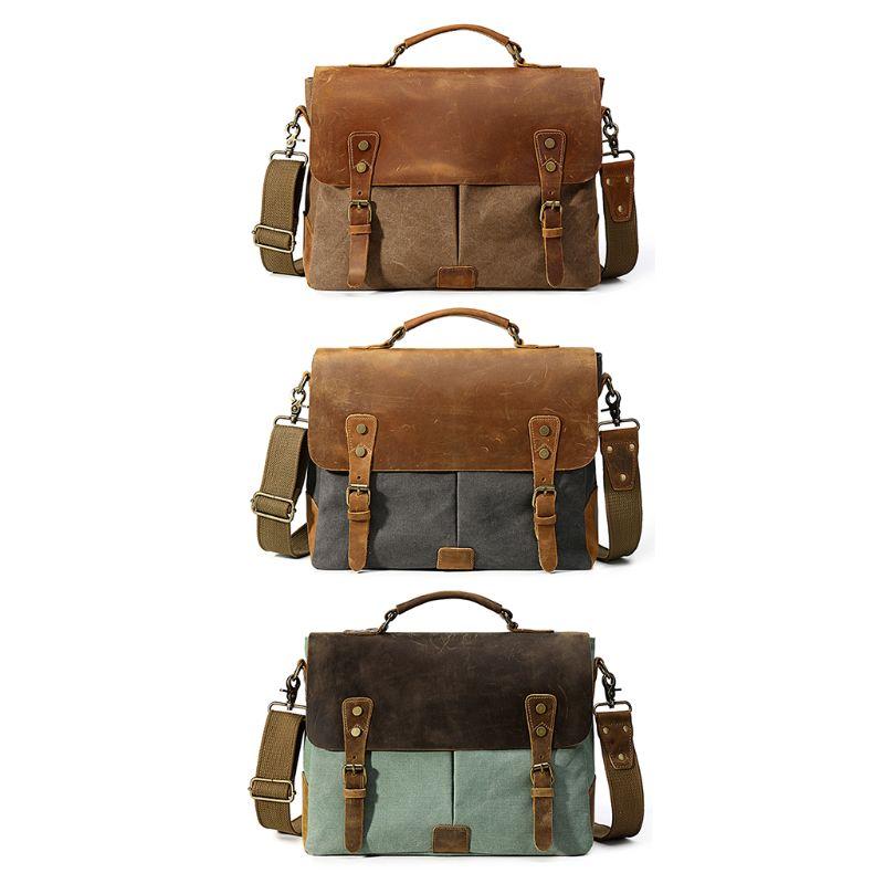 Men's Canvas Briefcase Business Shoulder Crossbody Bag Messenger Laptop Bag Handbag C90E, Green
Men's Canvas Briefcase Business Shoulder Crossbody Bag Messenger Laptop Bag Handbag C90E, Green