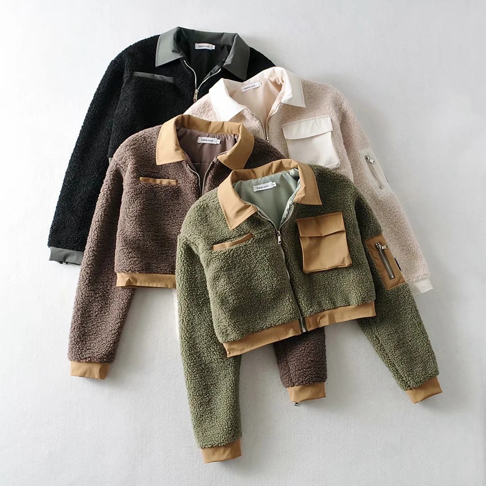 2021 New Fashion Personalized Color Matching Jacket Women' Autumn and Winter Thickened Pocket Zipper Short Lamb Wool Coat Aq42, Green
2021 New Fashion Personalized Color Matching Jacket Women' Autumn and Winter Thickened Pocket Zipper Short Lamb Wool Coat Aq42, Green