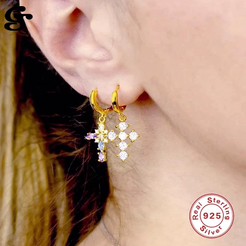 GS Zircon Cross 925 Silver Hoop Earrings Women Bling Shiny S925 Sterling Plata Piercing Stud Ear Rings 2021 New Trend Pendientes
GS Zircon Cross 925 Silver Hoop Earrings Women Bling Shiny S925 Sterling Plata Piercing Stud Ear Rings 2021 New Trend Pendientes